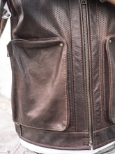 brown leather vest pockets