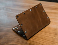 Brown Leather Wallet, Western Biker Style