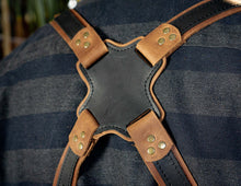Dual Camera Leather Harness  Brown Black