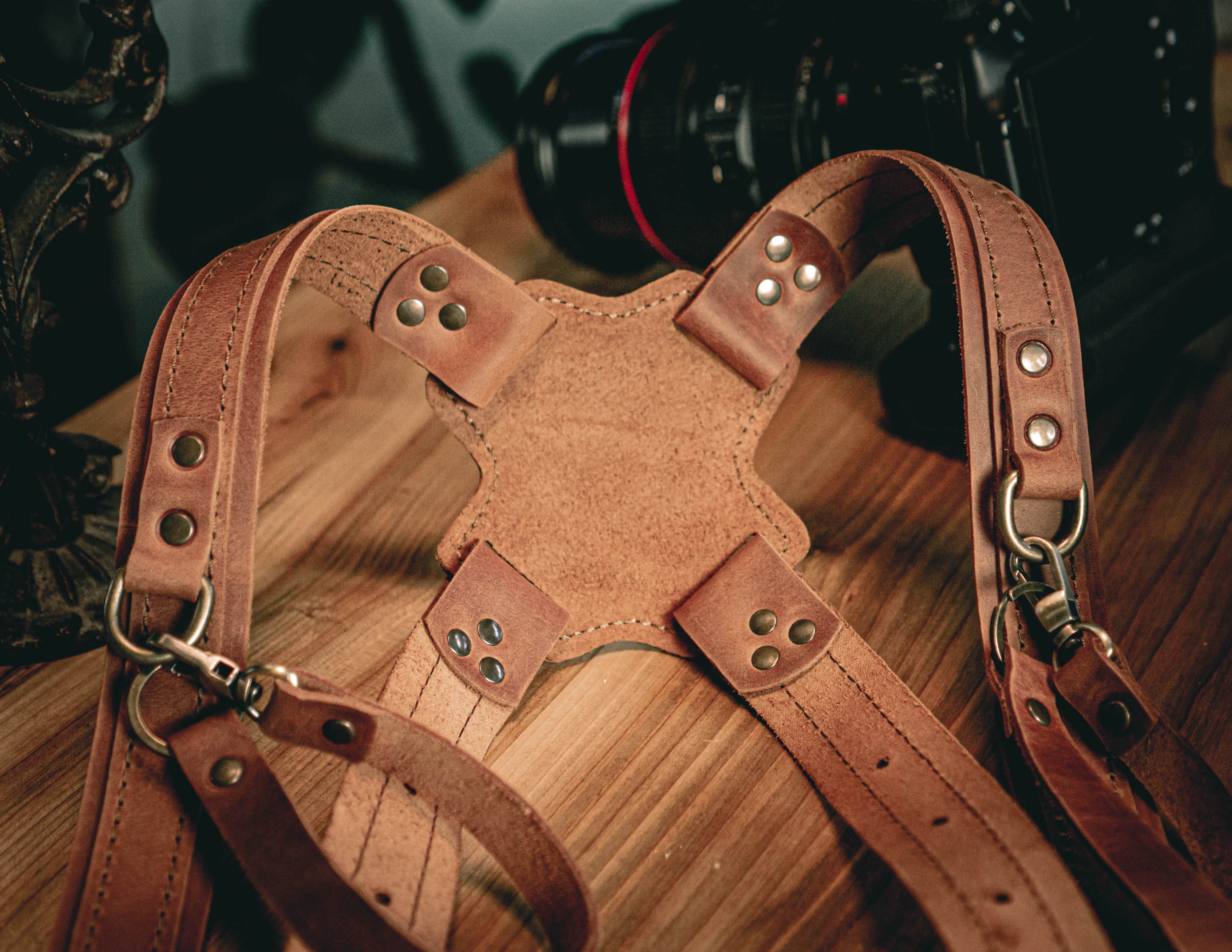 Leather Camera Harness for DSLR/SLR Dual Camera Strap Handcrafted