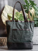 Waxed Canvas and Soft Leather Maxi Tote