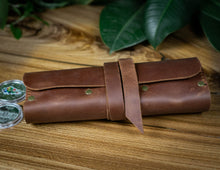 Brown Leather Coin Roll handmade