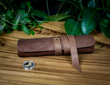 Brown Leather Coin Roll 