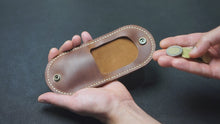 Brown leather coin wallet