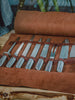 Leather roll bag, Portable roll bag, Cutlery organizer, Chef leather bag, Kitchen storage, chefs leather knife roll, knives roll