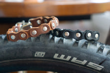 Biker Jewelry | Leather Bike Chain Bracelet