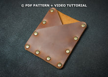 Leather Card Holder PDF Pattern Video Tutorial, Leather Work Pattern