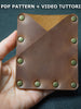 Leather Card Holder PDF Pattern Video Tutorial, Leather Work Pattern, Minimalist Front Pocket Wallet DIY, No Stitch Rivet Card Case Template