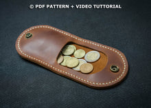 Leatherworking Pattern | Leather Coin Pouch, Minimalist Leather Wallet
