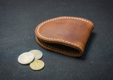 Brown leather coin holder