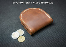 brown leather coin pouch pattern
