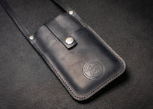black leather phone bag case