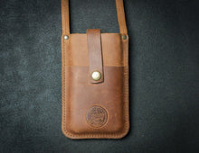 Brown Leather crossbody bag phone