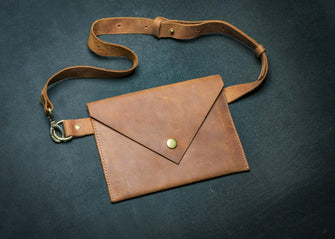 Brown Leather Envelope Bag