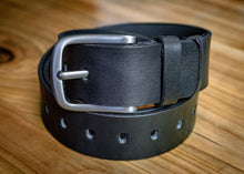 Cinturón de cuero negro | Cinturón de diseñador para hombre "Quill" | Hecho a mano