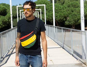 LEATHER BAG RASTA, crossbody bag for man, handcrafted by Fashion Racing
