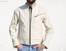 Mens Leather Jacket, Japanese Style Leather Jacket, Cafe Racer Leather Jacket
