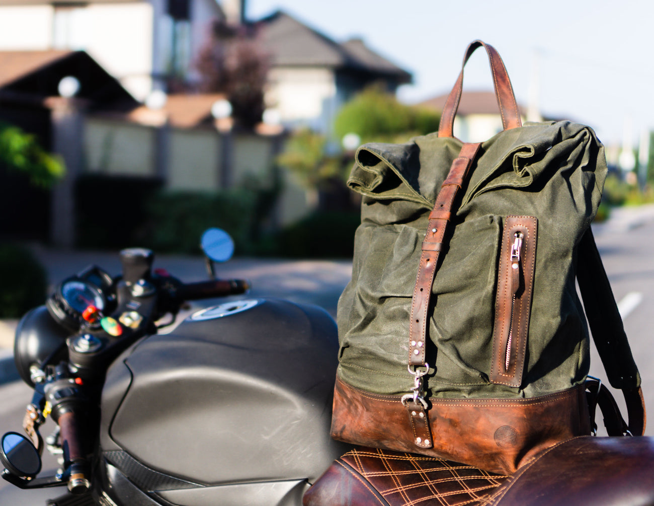 canvas backpack leather strap Canvas Leather Backpack | Vintage Laptop Rucksack