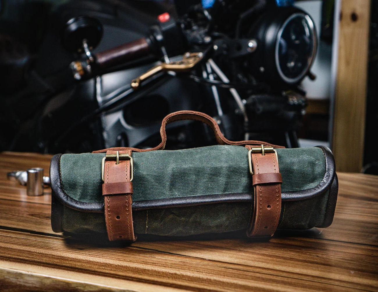 Tool Roll Wrench roll up Waxed Canvas Leather Handmade