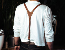 Brown Leather Suspenders | tigger snap suspenders
