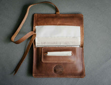 brown leather tobacco pouch
