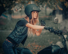 Women's Motorcycle Leather Vest, Custom Biker Leather Vest